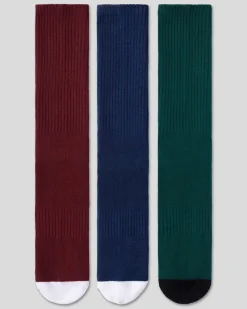 PSD Socks*3 Pack - Logo Crew - Dark Tones