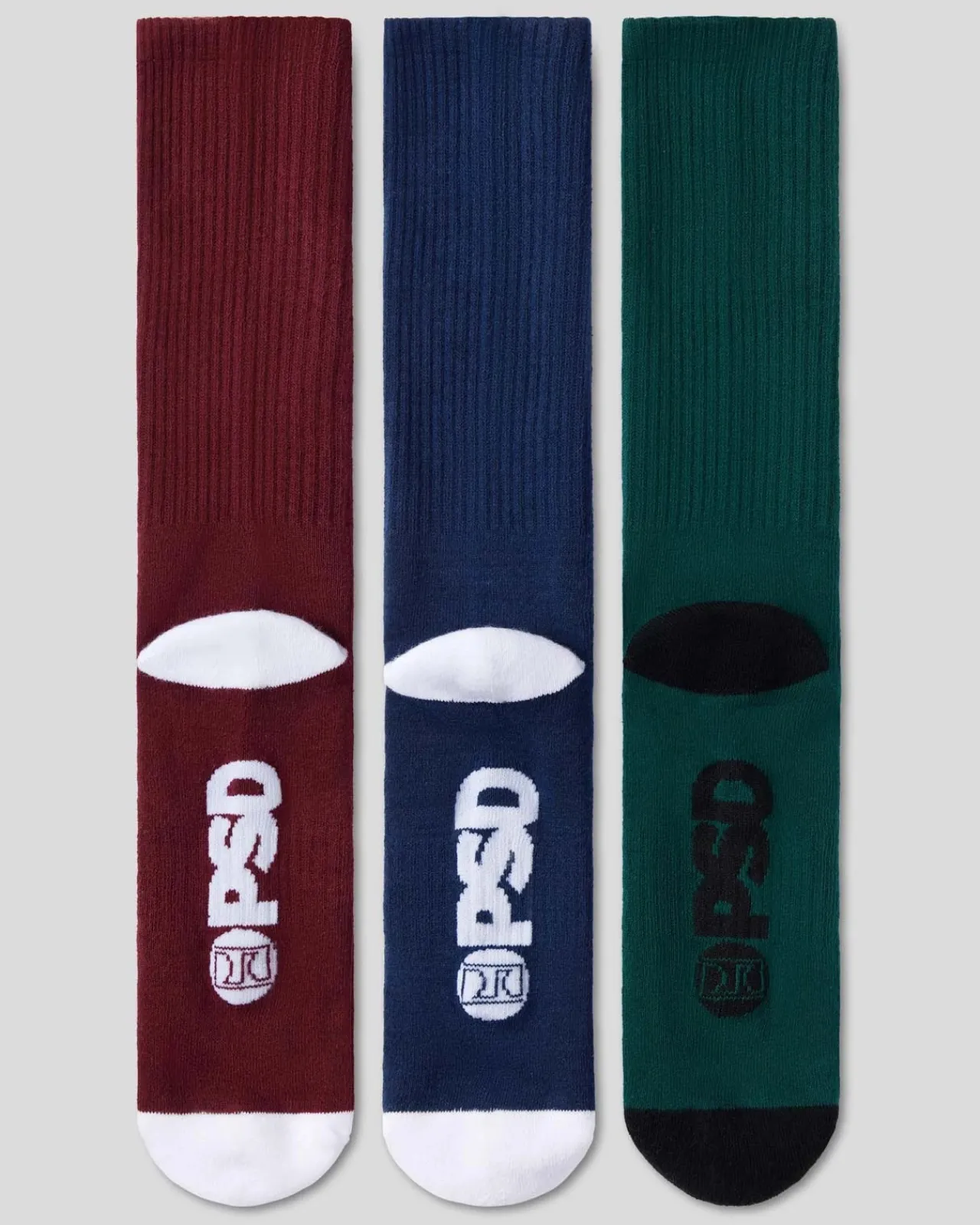 PSD Socks*3 Pack - Logo Crew - Dark Tones