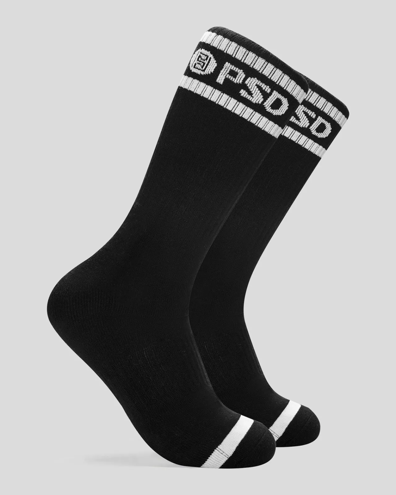 PSD Socks*3 Pack - Logo Stripe Crew - Black