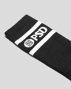 PSD Socks*3 Pack - Logo Stripe Crew - Black
