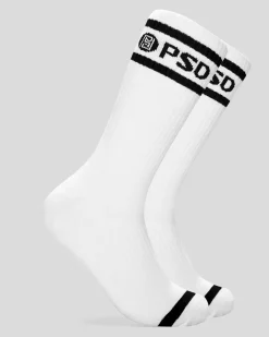 PSD Socks*3 Pack - Logo Stripe Crew - White