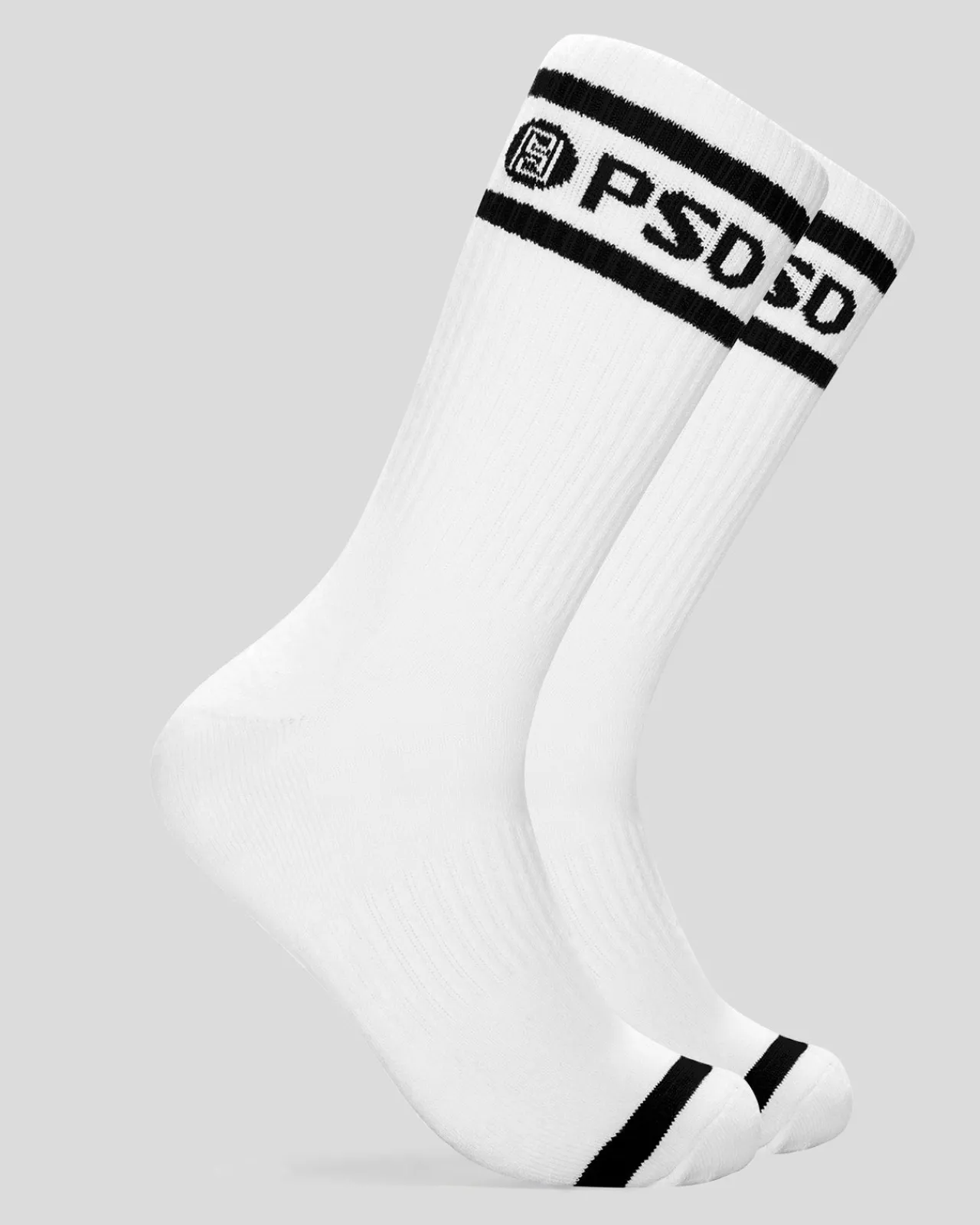 PSD Socks*3 Pack - Logo Stripe Crew - White