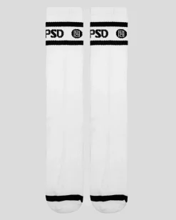 PSD Socks*3 Pack - Logo Stripe Crew - White