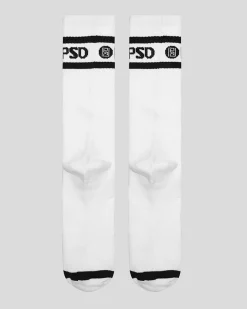 PSD Socks*3 Pack - Logo Stripe Crew - White