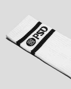 PSD Socks*3 Pack - Logo Stripe Crew - White