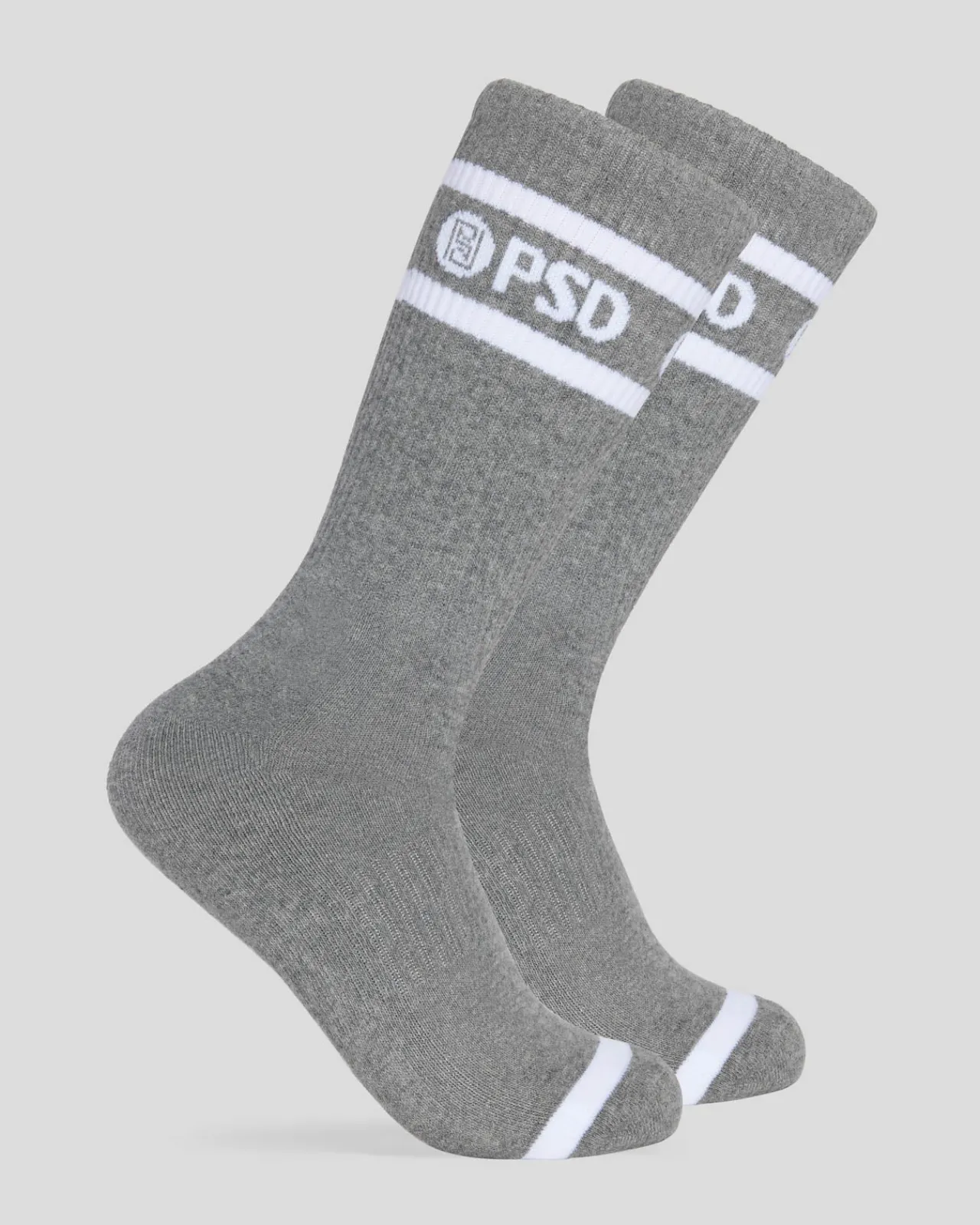 PSD Socks*3 Pack - Logo Stripe Crew - Gray
