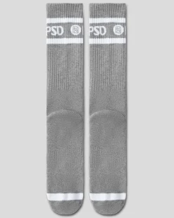 PSD Socks*3 Pack - Logo Stripe Crew - Gray