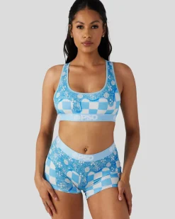 Women PSD Sports Bra|Core Standard*Blue Denim Drip