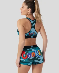 Women PSD Sports Bra|Core Standard*Cookies - Blue Camo