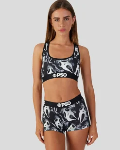 Women PSD Sports Bra|Core Standard*Ghost Face - Dark