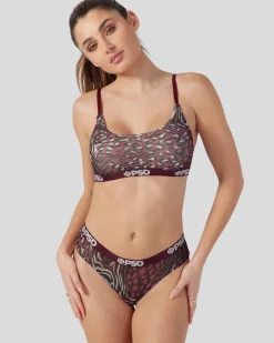 Women PSD Scoop Bralette|Mesh*Mesh - Cheetah Mix