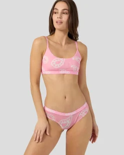 Women PSD Scoop Bralette|Mesh*Mesh - Pink Bandana