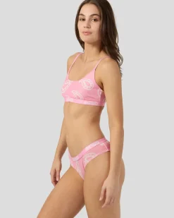 Women PSD Scoop Bralette|Mesh*Mesh - Pink Bandana