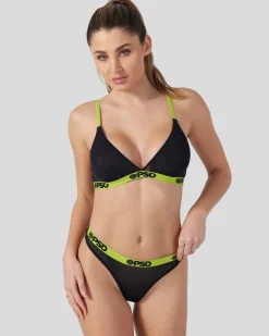 Women PSD Mesh|Thongs*Mesh - Solid Black