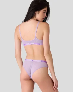Women PSD Scoop Bralette|Mesh*Mesh - Solid Lavender