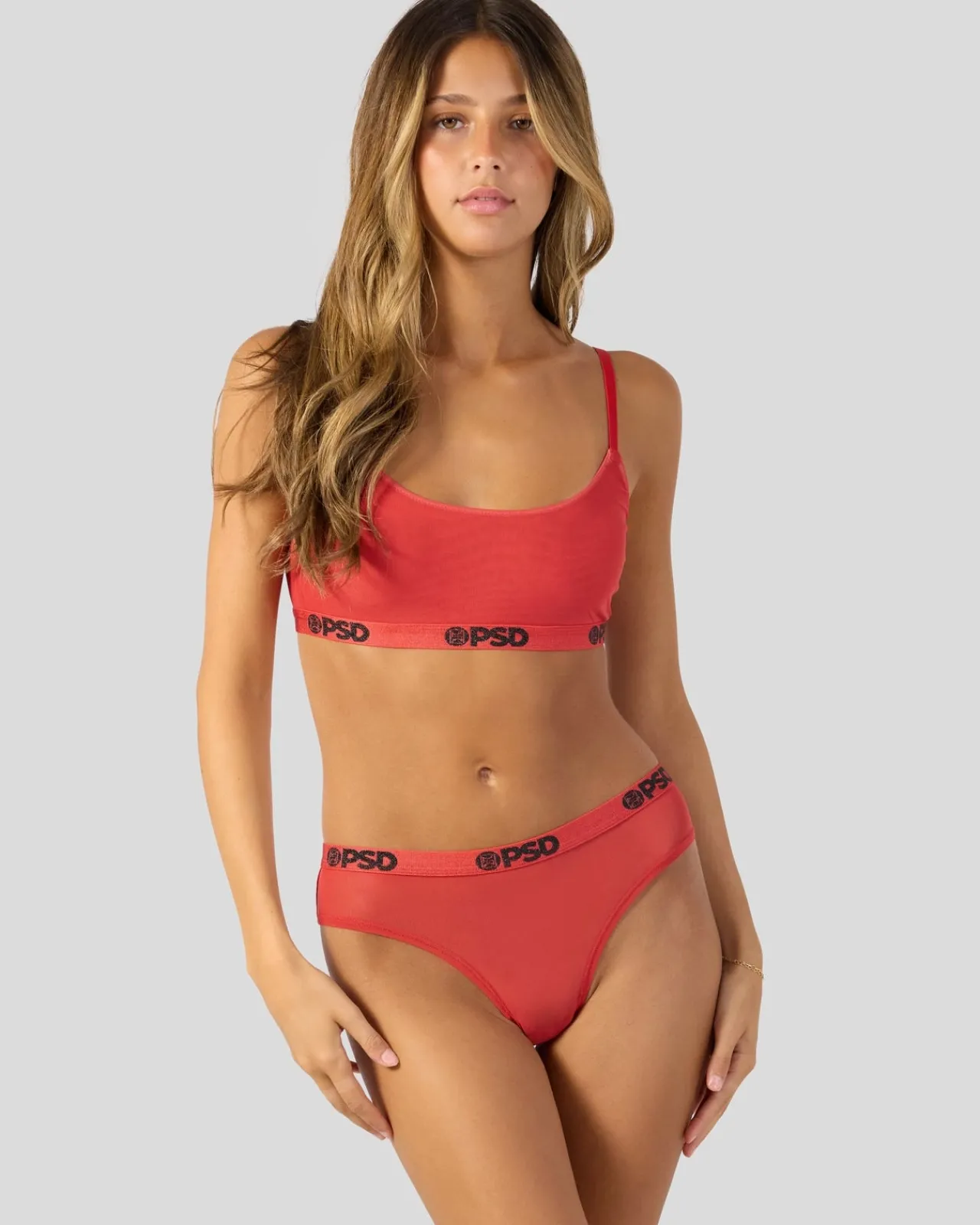 Women PSD Cheeky|Mesh*Mesh - Solid Red