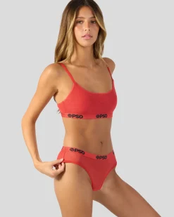 Women PSD Cheeky|Mesh*Mesh - Solid Red