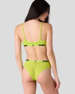 Women PSD Scoop Bralette|Mesh*Mesh - Solid Yello Pop
