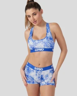 Women PSD Sports Bra|Modal Blend*Modal - Bandana Blues