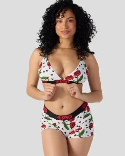 Women PSD Triangle Bralette|Modal Blend*Modal - Cherry Skullz