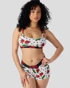 Women PSD Scoop Bralette*Modal - Cherry Skullz