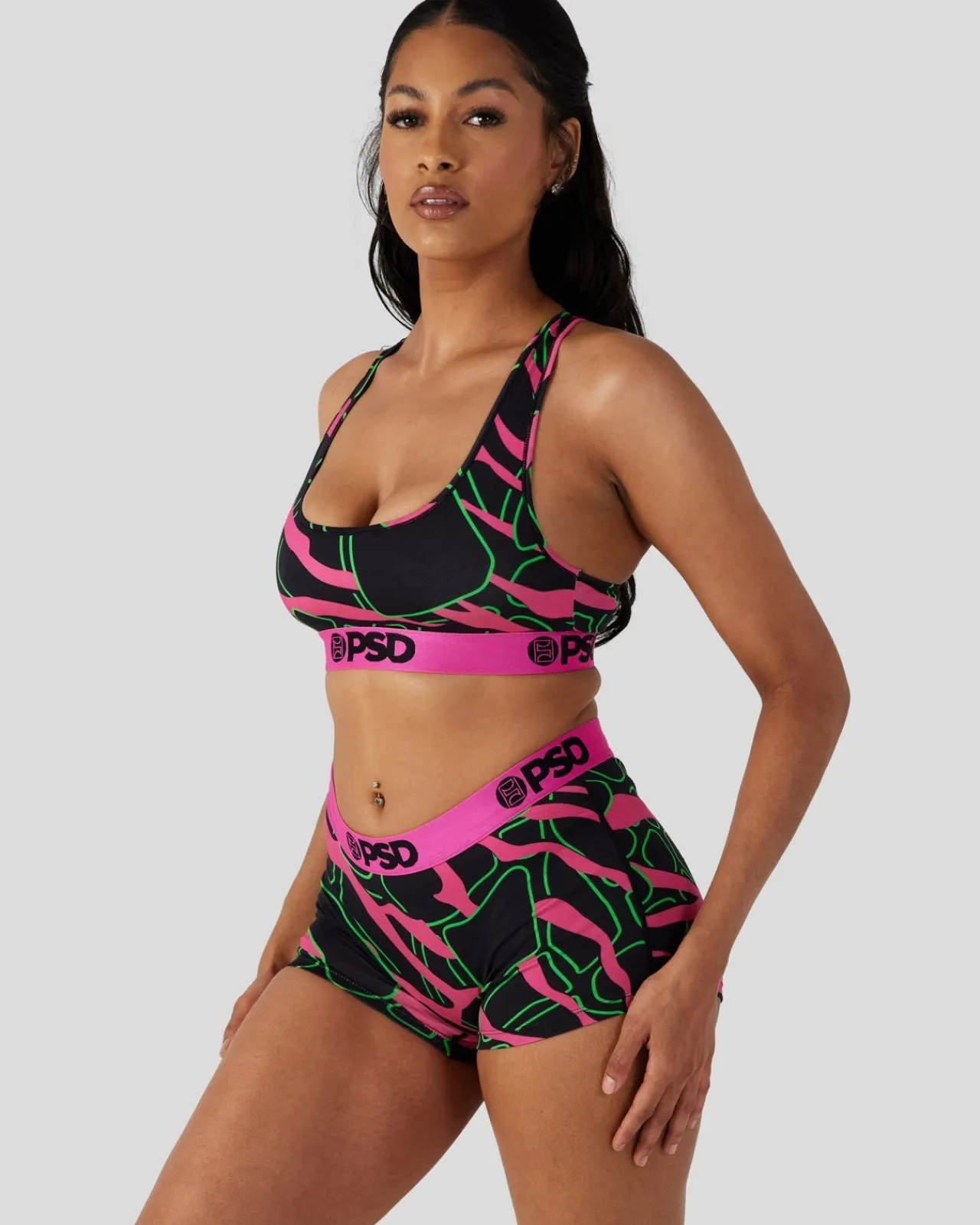 Women PSD Sports Bra|Modal Blend*Modal - Neon Giraffe