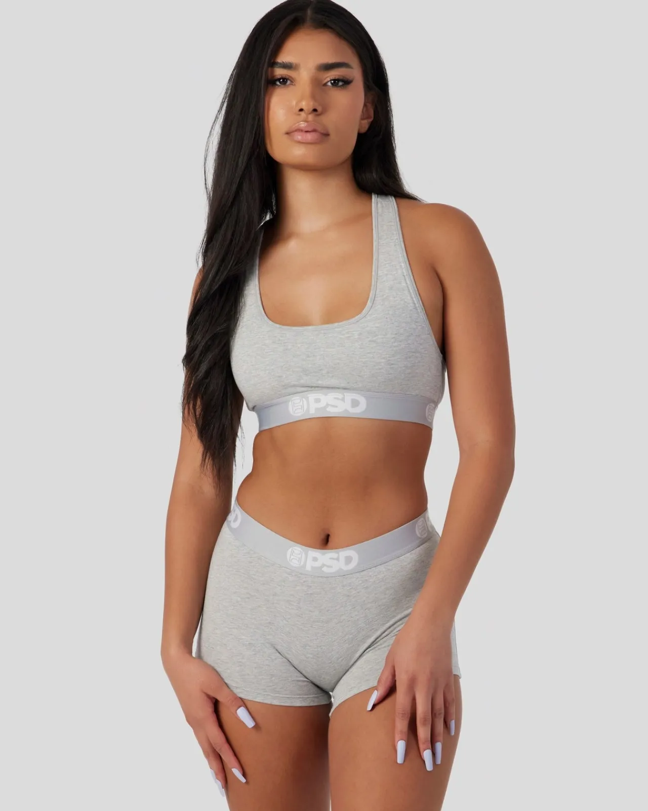 Women PSD Sports Bra|Modal Blend*Modal Solids - Athletic Grey