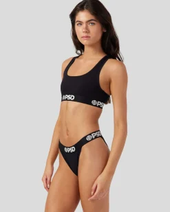 Women PSD Tanga|Modal Blend*Modal Solids - Black