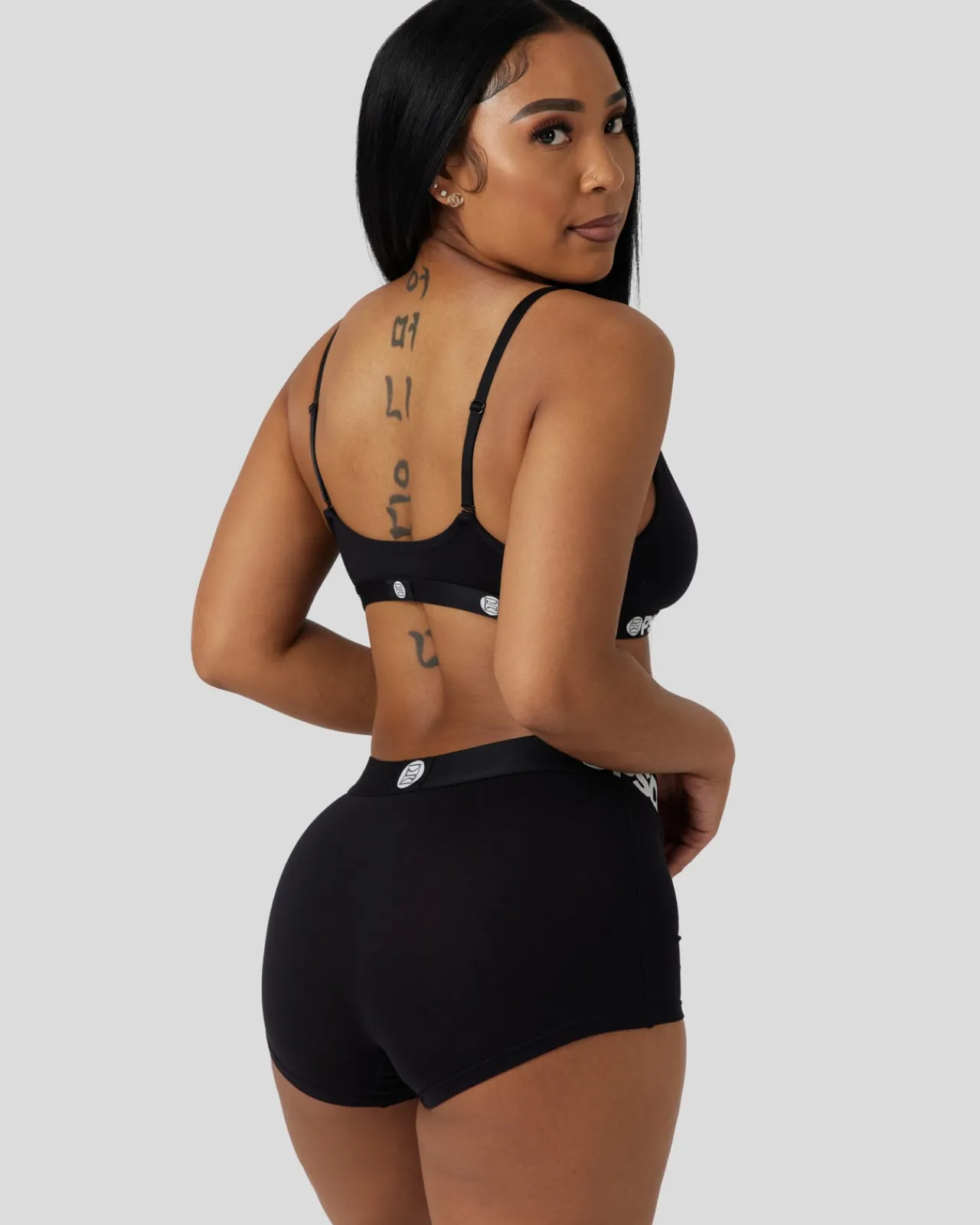 Women PSD V-Neck Bralette|Modal Blend*Modal Solids - Black