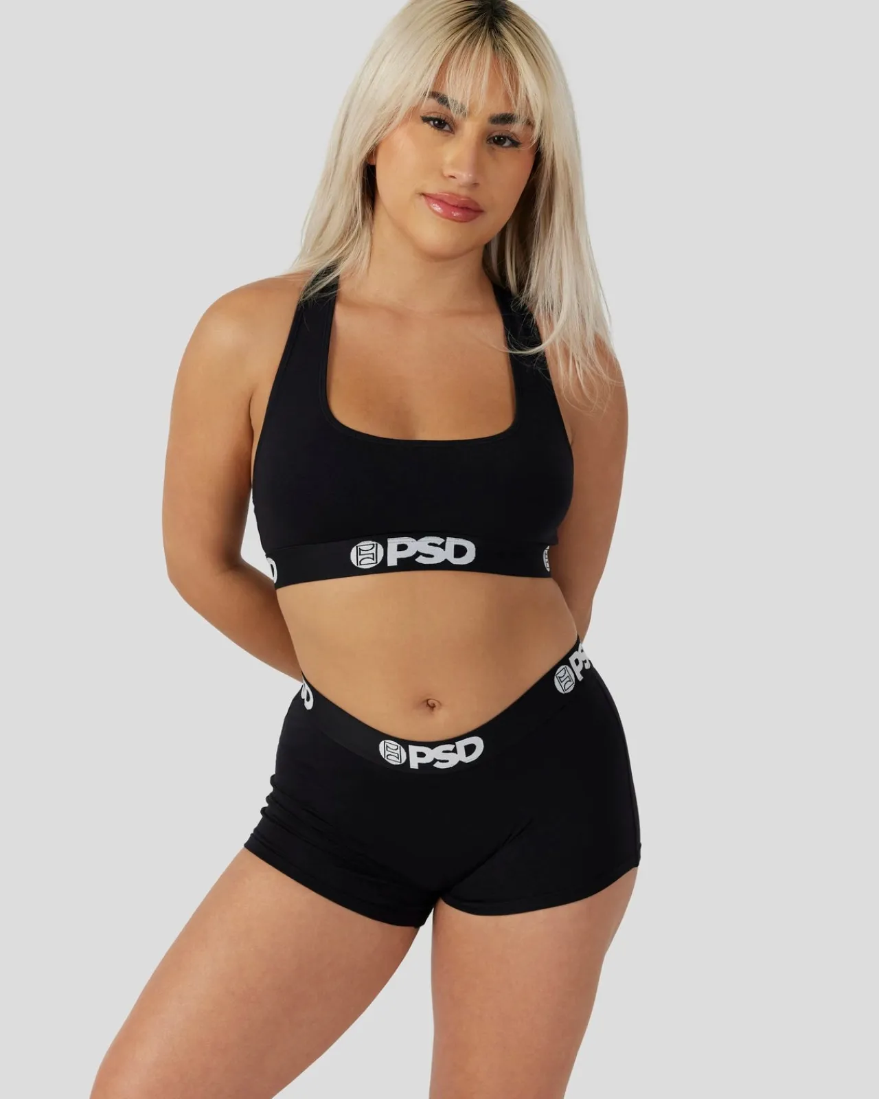 Women PSD Sports Bra|Modal Blend*Modal Solids - Black