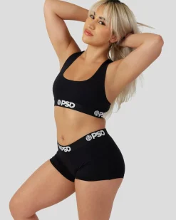Women PSD Sports Bra|Modal Blend*Modal Solids - Black