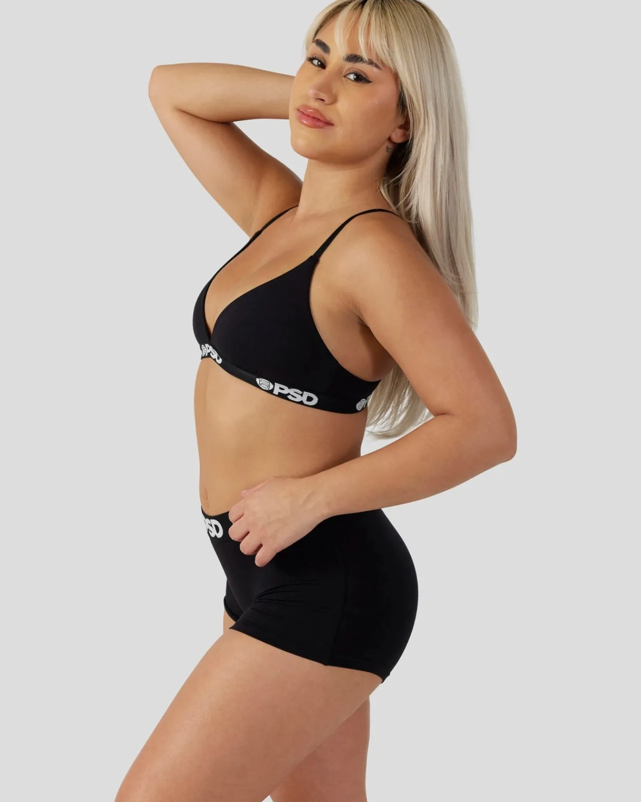 Women PSD Triangle Bralette|Modal Blend*Modal Solids - Black