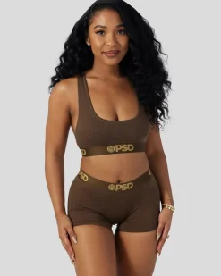 Women PSD Sports Bra|Modal Blend*Modal Solids - Cocoa