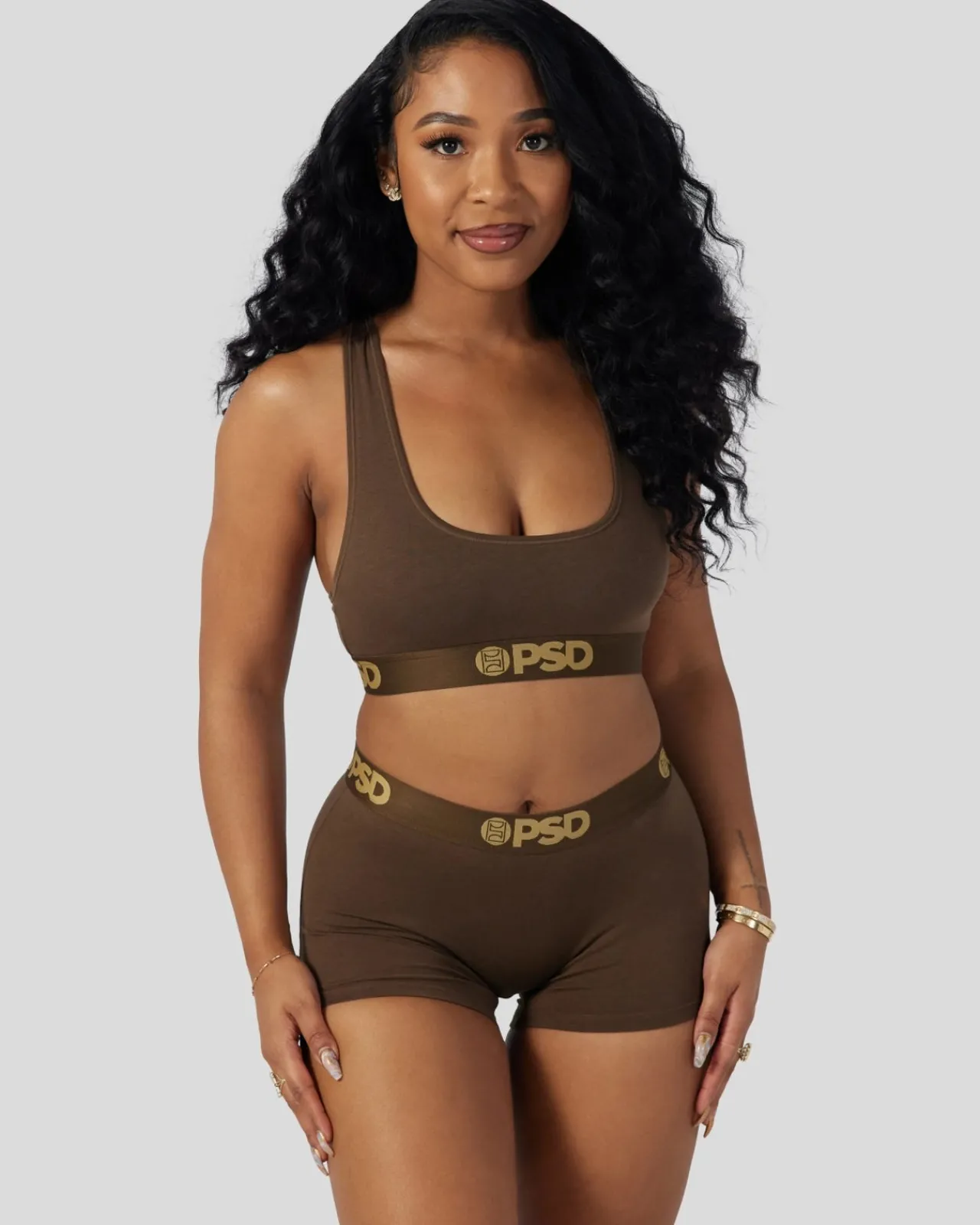 Women PSD Sports Bra|Modal Blend*Modal Solids - Cocoa