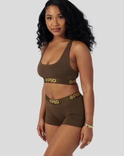 Women PSD Sports Bra|Modal Blend*Modal Solids - Cocoa