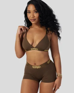 Women PSD Triangle Bralette|Modal Blend*Modal Solids - Cocoa