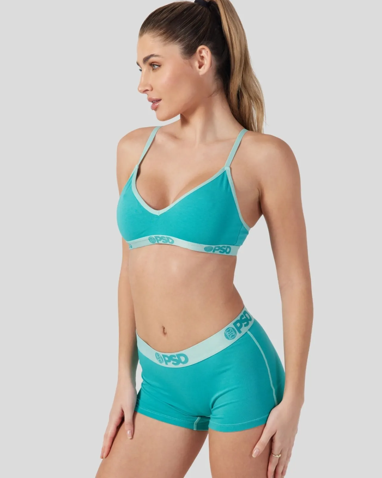 Women PSD V-Neck Bralette|Modal Blend*Modal Solids - Jade