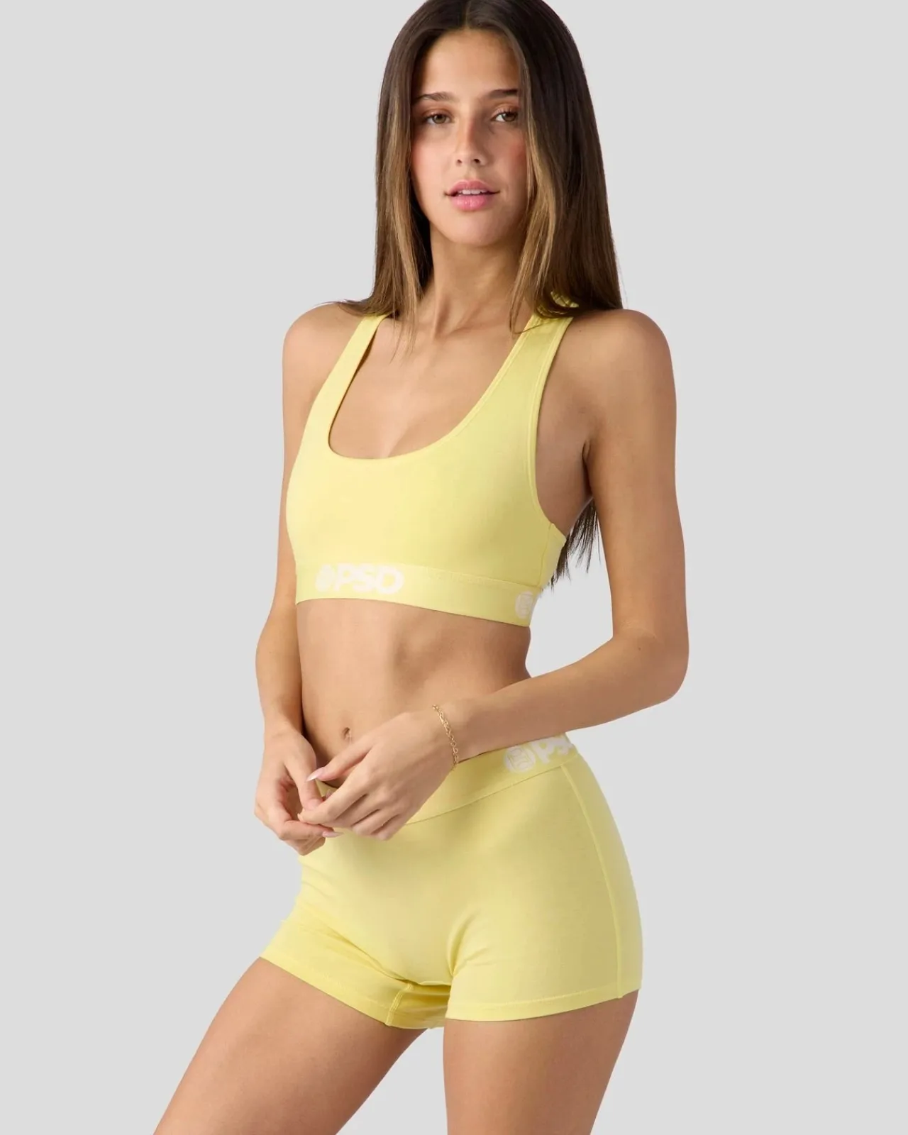 Women PSD Sports Bra|Modal Blend*Modal Solids - Lemon