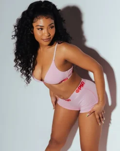 Women PSD Triangle Bralette|Modal Blend*Modal Solids - Pink