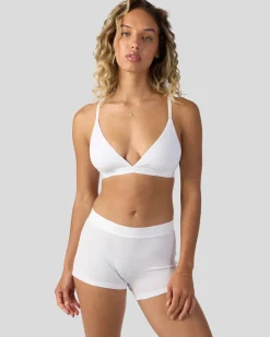 Women PSD Triangle Bralette|Modal Blend*Modal Solids - White