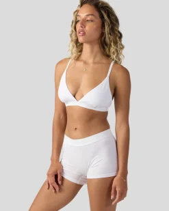 Women PSD Triangle Bralette|Modal Blend*Modal Solids - White