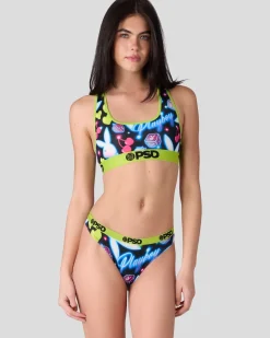 Women PSD Sports Bra|Core Standard*Playboy - Airbrush Black