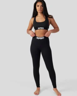 Women PSD Leggings|Leggings*Solids - Black