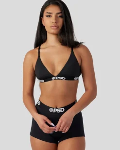 Women PSD Triangle Bralette|Core Standard*Solids - Black