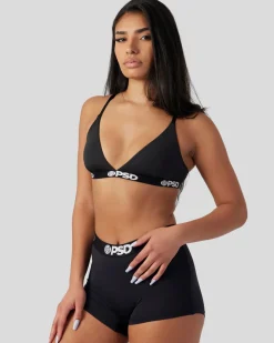Women PSD Triangle Bralette|Core Standard*Solids - Black