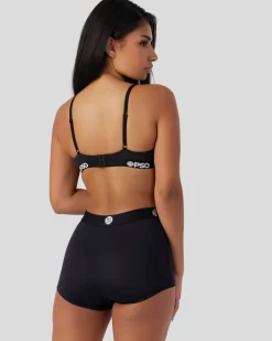 Women PSD Triangle Bralette|Core Standard*Solids - Black