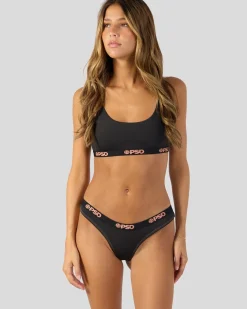 Women PSD Thongs|Core Standard*Solids - Black Bling