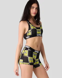 Women PSD Sports Bra|Core Standard*SpongeBob SquarePants - Check