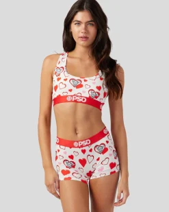 Women PSD Sports Bra|Core Standard*Strawberry Shortcake - Berry Heart