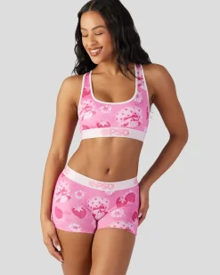 Women PSD Sports Bra|Core Standard*Strawberry Shortcake - Velour